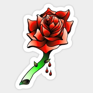 Old School Rose Tattoo Design. Sticker